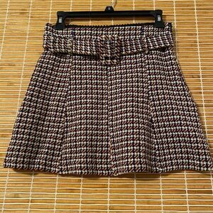 Zara Tweed Belted Mini Skirt Women’s Size Small